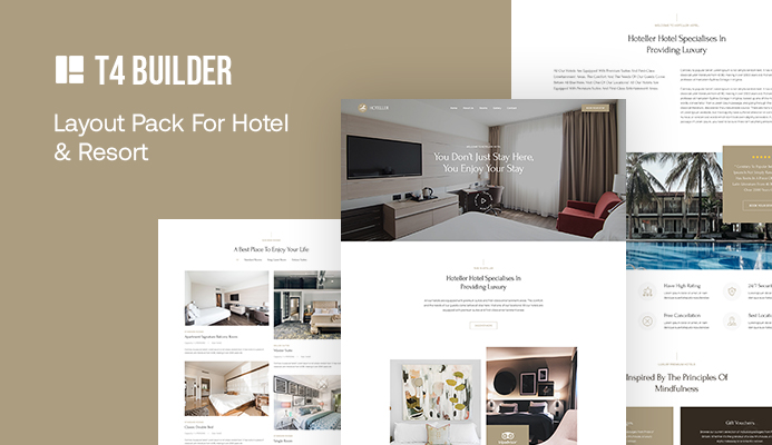Joomla page builder website bundle for hotel and resort