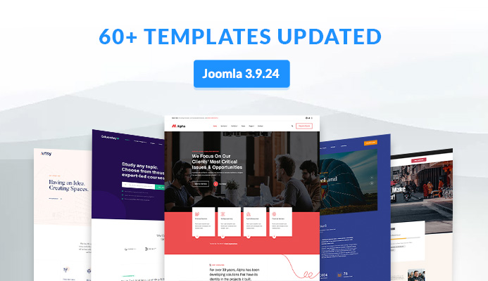 64 Joomla templates updated for Joomla 3.9.24 