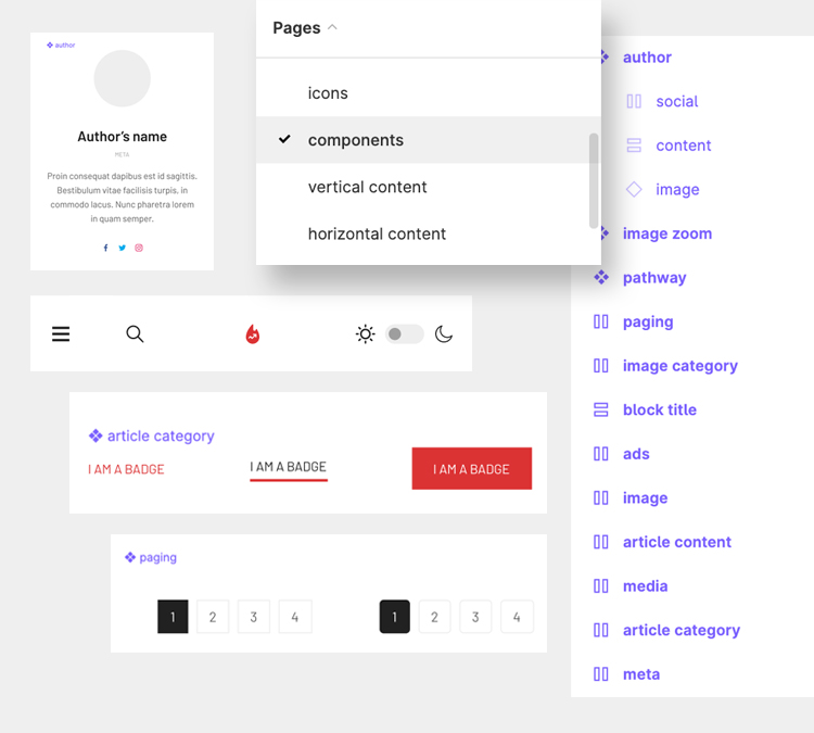 Joomla news template design components