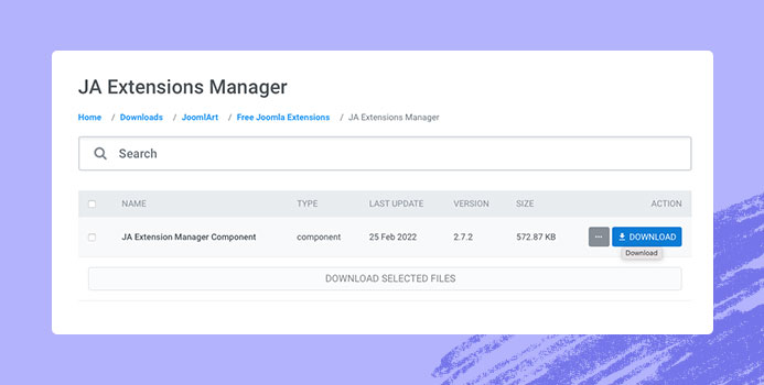 Download JA Extension manager component